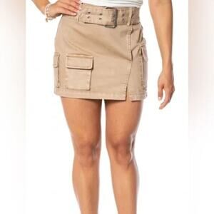 Juicy Couture Cargo Skirt‎ with Belt in Nomad Brown Size 30 NWT